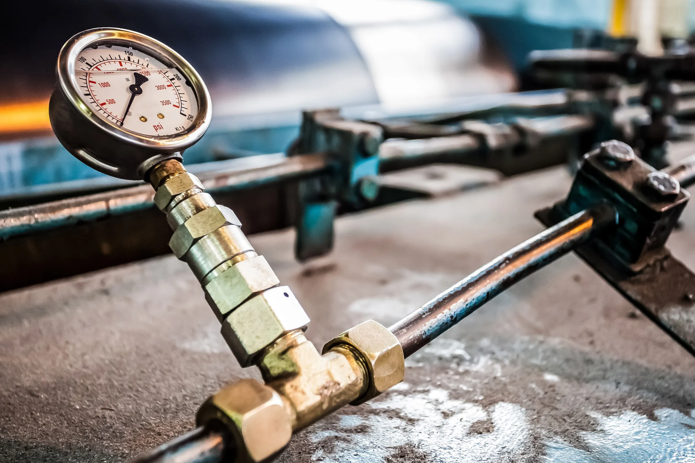 Industrial pressure gauge used for testing